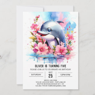 Invitation Sous l'invitation d'anniversaire de dauphin de mer