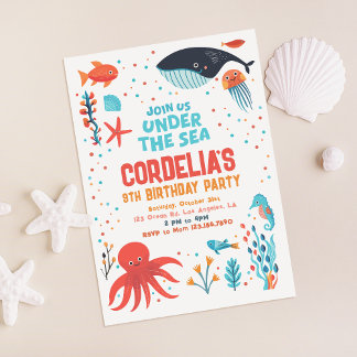 Invitation Sous L'Invitation D'Anniversaire De La Mer