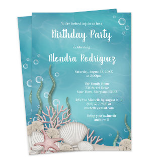 Invitation Sous l'invitation de la fête d'anniversaire de la 