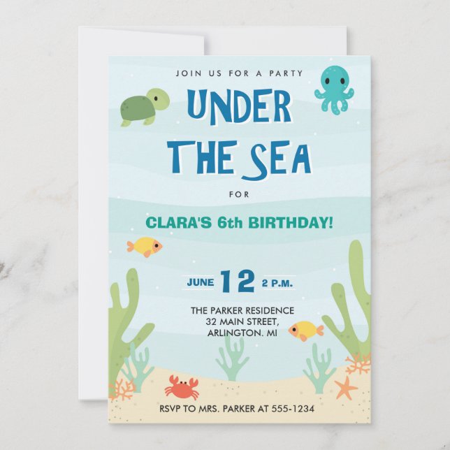 Invitation Sous L'Invitation De La Fête D'Anniversaire De La  (Devant)