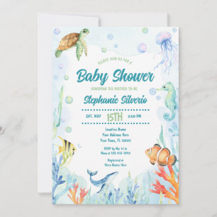 Invitation Sous l'invitation de l'aquarelle du Baby shower ma