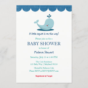 Invitation Sous l'invitation du Baby shower des baleines mari