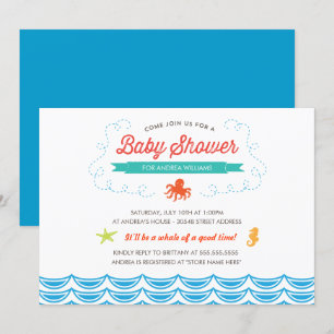 Invitation Sous l'Invitation du Baby shower marin