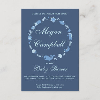 Invitation Sous L'Invitation Du Baby shower Maritime