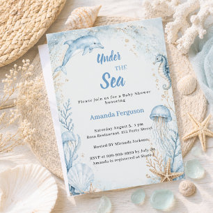 Invitation Sous l'océan bleu garçon Baby Shower