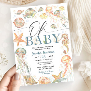 Invitation Sous l'océan Fête de bébé au thème marin Genre Neu