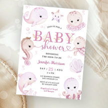 Sous l'océan Fille Baby Shower Rose