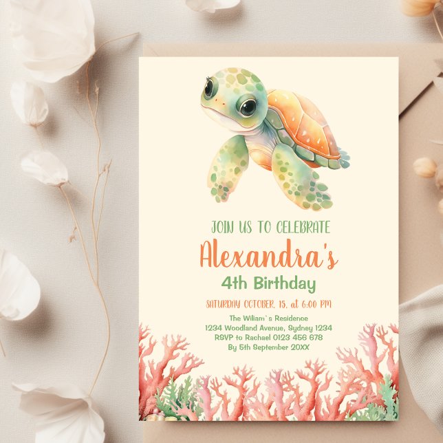 Invitation Sous l'océan marin Anniversaire (Créateur téléchargé)