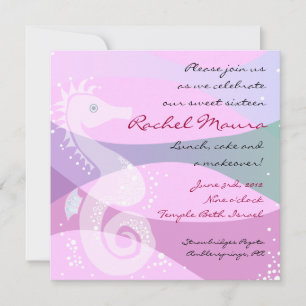 Invitation Sous l'Sweet sixteen de l'hippocampe de mer