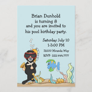 Invitation sous-marine de fête d'anniversaire du