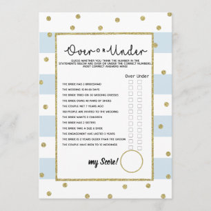 Invitation sous ou au-dessus du jeu nuptiale de baby shower