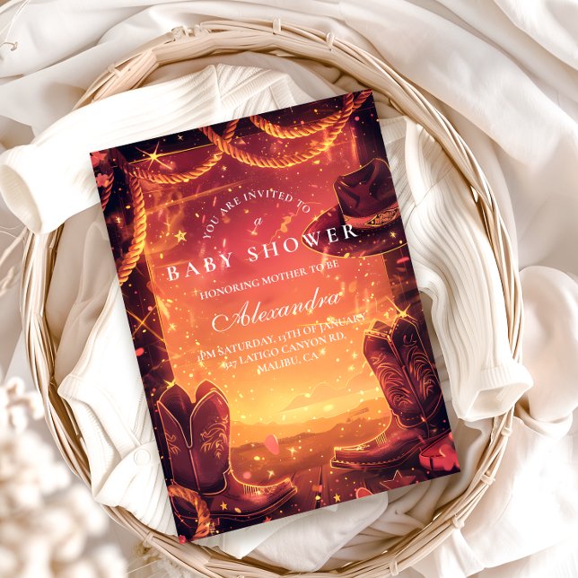 Invitation Southwestern Cowboy Boots Baby Shower (Créateur téléchargé)