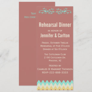 Invitation Southwestern Skinny Dîner de répétition Mariage