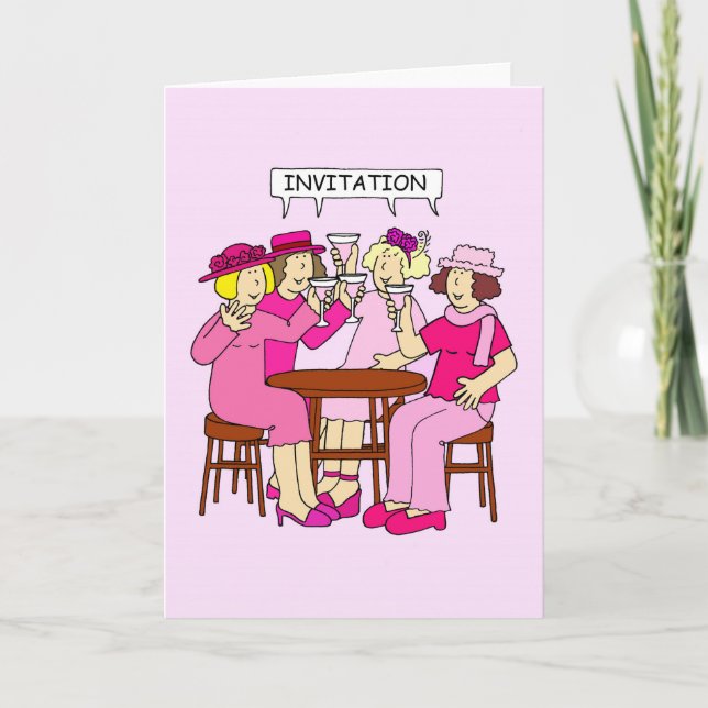 Invitation Soutien contre le cancer du sein Dames en rose, In (Devant)