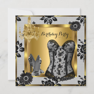 Invitation Soutien-gorge noir en dentelle avec lustre à talon