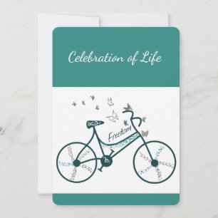 Invitation Souvenir Célébration Vie Vélo Papillons