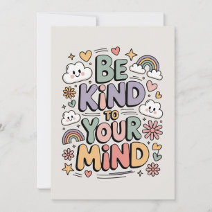 Invitation Soyez gentil avec vous-même, citation motivationne
