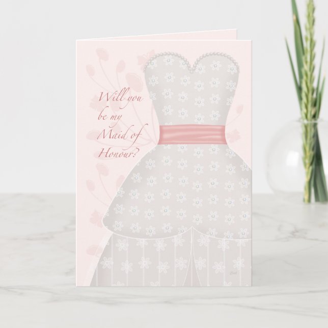 Invitation Soyez ma femme d'honneur Lace Gown Coral (Devant)