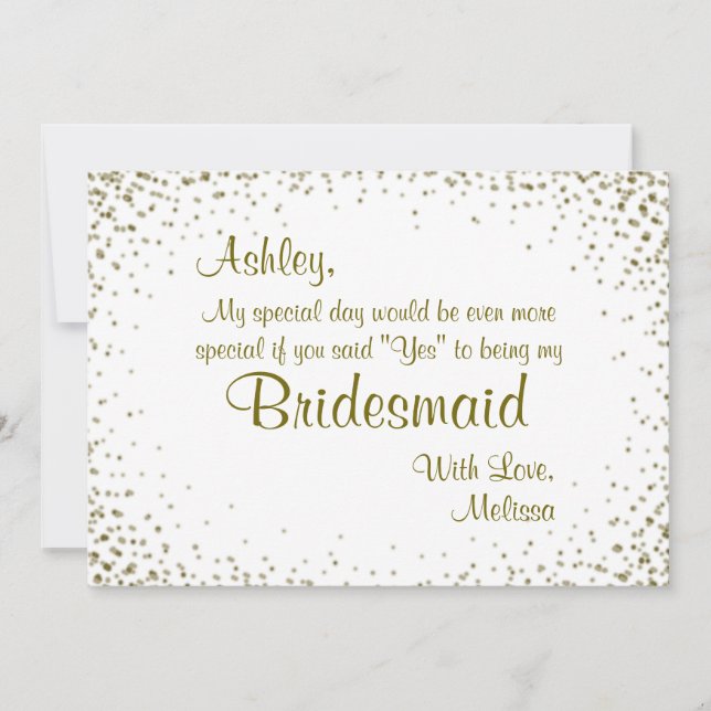 Invitation Soyez ma servante d'État | Gold Confetti (Devant)