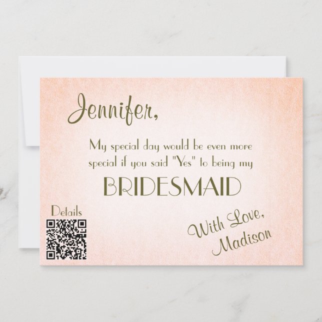 Invitation Soyez ma servante d'État | Joli Brouillard QR (Devant)