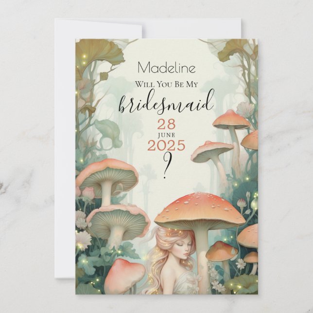 Invitation Soyez mon bois enchanté de Bridesmaid Fairy (Devant)