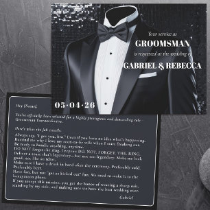 Invitation Soyez mon groomsman demande description arc noir c