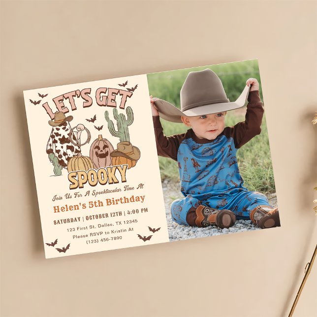 Invitation Soyons Éffrayants 5e anniversaire Western Party ph (Créateur téléchargé)