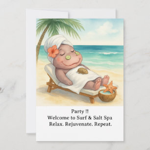 Invitation Spa au bord de la plage avec Hippopotame 