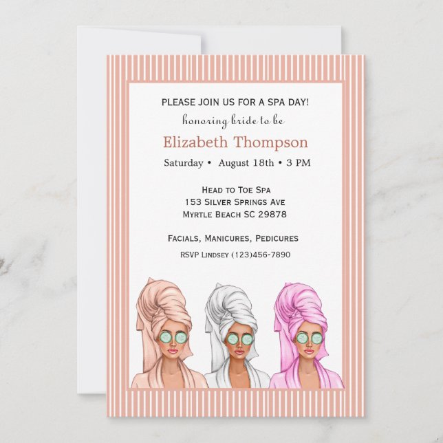 Invitation spa de douche nuptiale (Devant)