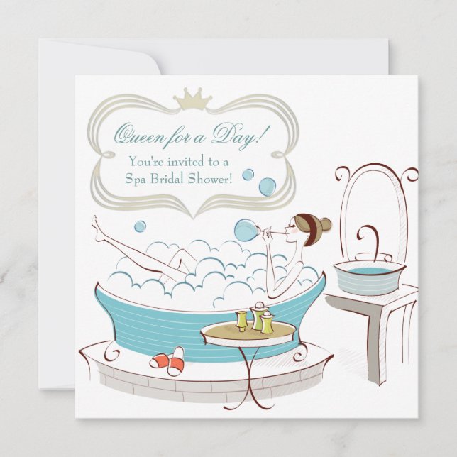 Invitation Spa de la Princesse Bride Shower de Mariée (Devant)