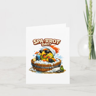 Invitation Spa-rrrot Day Funny Parrot Spa Relax Design