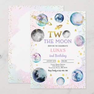 Invitation Space Anniversaire Party Two The Moon 2e anniversa