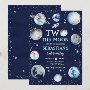 Invitation Space Anniversaire Party Two The Moon Boy 2e anniv