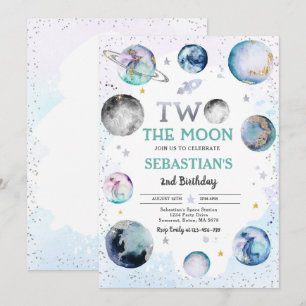 Invitation Space Anniversaire Party Two The Moon Boy 2e anniv