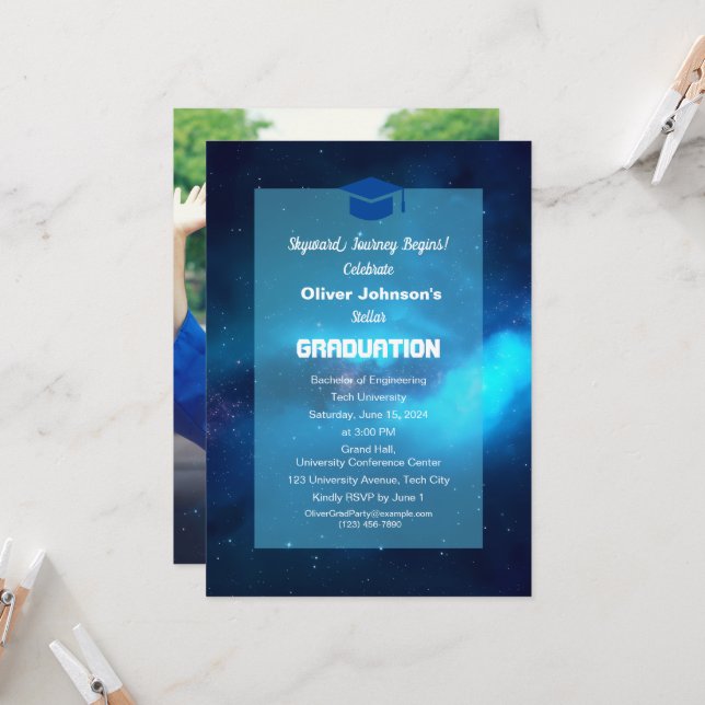 Invitation Space Classic Simple Graduation (Devant/Arrière en situation)