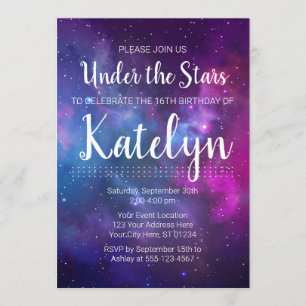 Invitation Space Galaxy Under the Stars