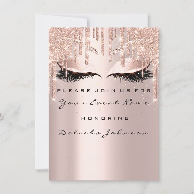 Invitation Spark Sweet 16e Parties scintillant Drips Maquilla (Devant)