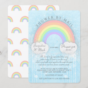 Invitation Sparkle Pastel Rainbow Douche Par Courrier Invitat