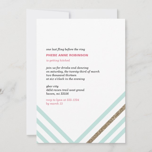 Invitation Sparkle & Shine - Bachelorette Party (Devant)