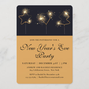 Invitation Sparkler New Year's Eve Party Modern Chic Holiday