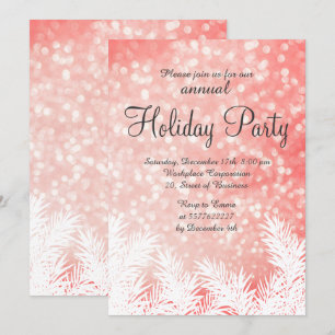 Invitation Sparkles bokeh hiver pins les vacances d'entrepris