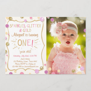 Invitation Sparkles Parties scintillant et Gold Birthday Invi