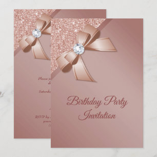 Invitation Sparkles & Rose Gold Glamour Birthday