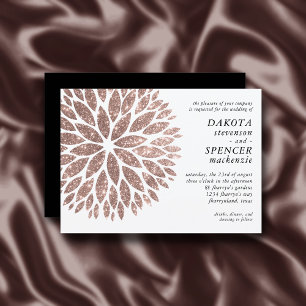Invitation Sparkling Dahlia Mariage rose noir et blanc