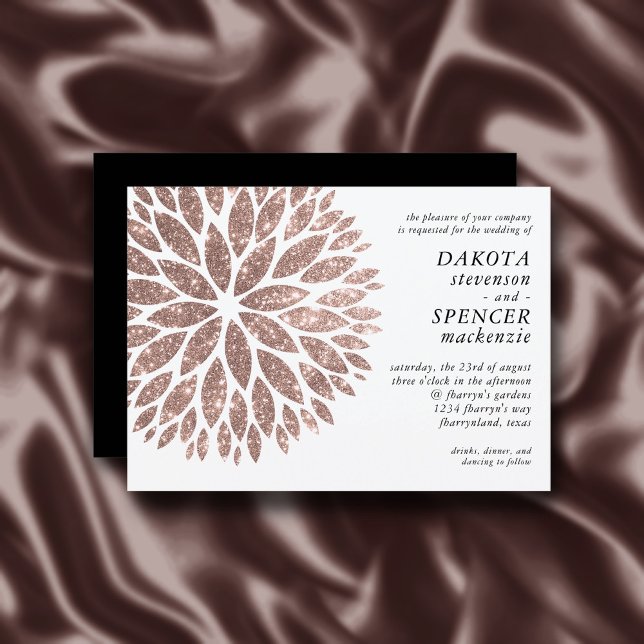 Invitation Sparkling Dahlia | Mariage rose noir et blanc (Créateur téléchargé)