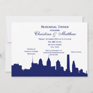 Invitation Spc Philadelphie Marine Skyline Silhouette
