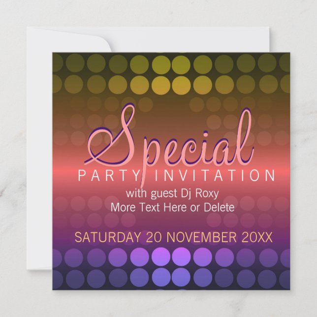 Invitation spéciale Disco Dots Shiny (Devant)