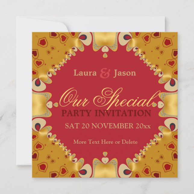 Invitation spéciale Fiançailles à l'anniversaire d (Devant)