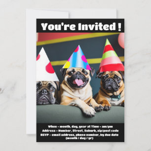 Invitation spéciale pour chien Pug