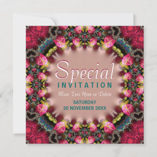 Invitation spéciale pour une fête aux roses roses 
